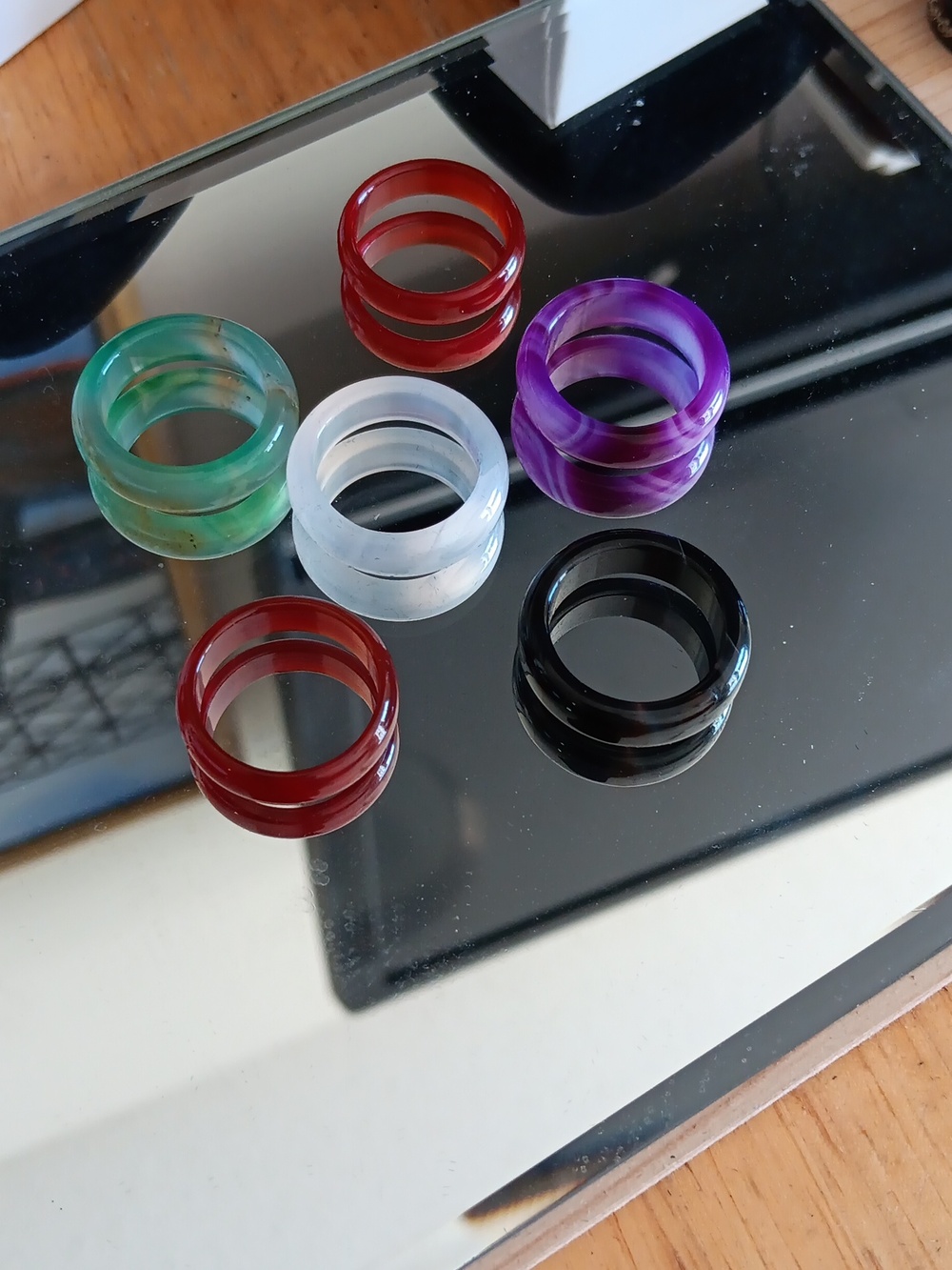 Jade Rings Purple S7 White S7 Black S7 Red S7.5 Brown S7 Green S7 Choice New